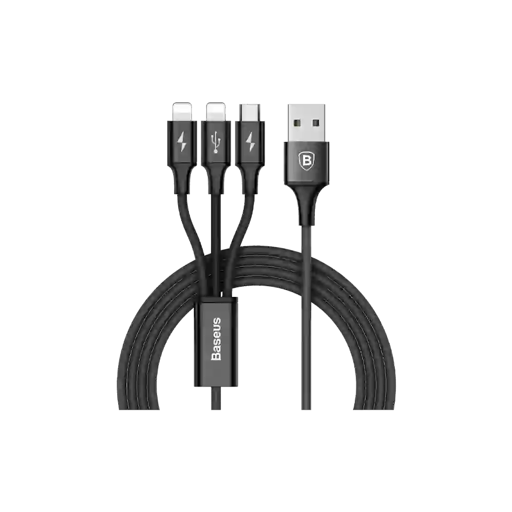 Baseus 3-In-1 Micro+Dual 3A Lightning Cable 1.2M 