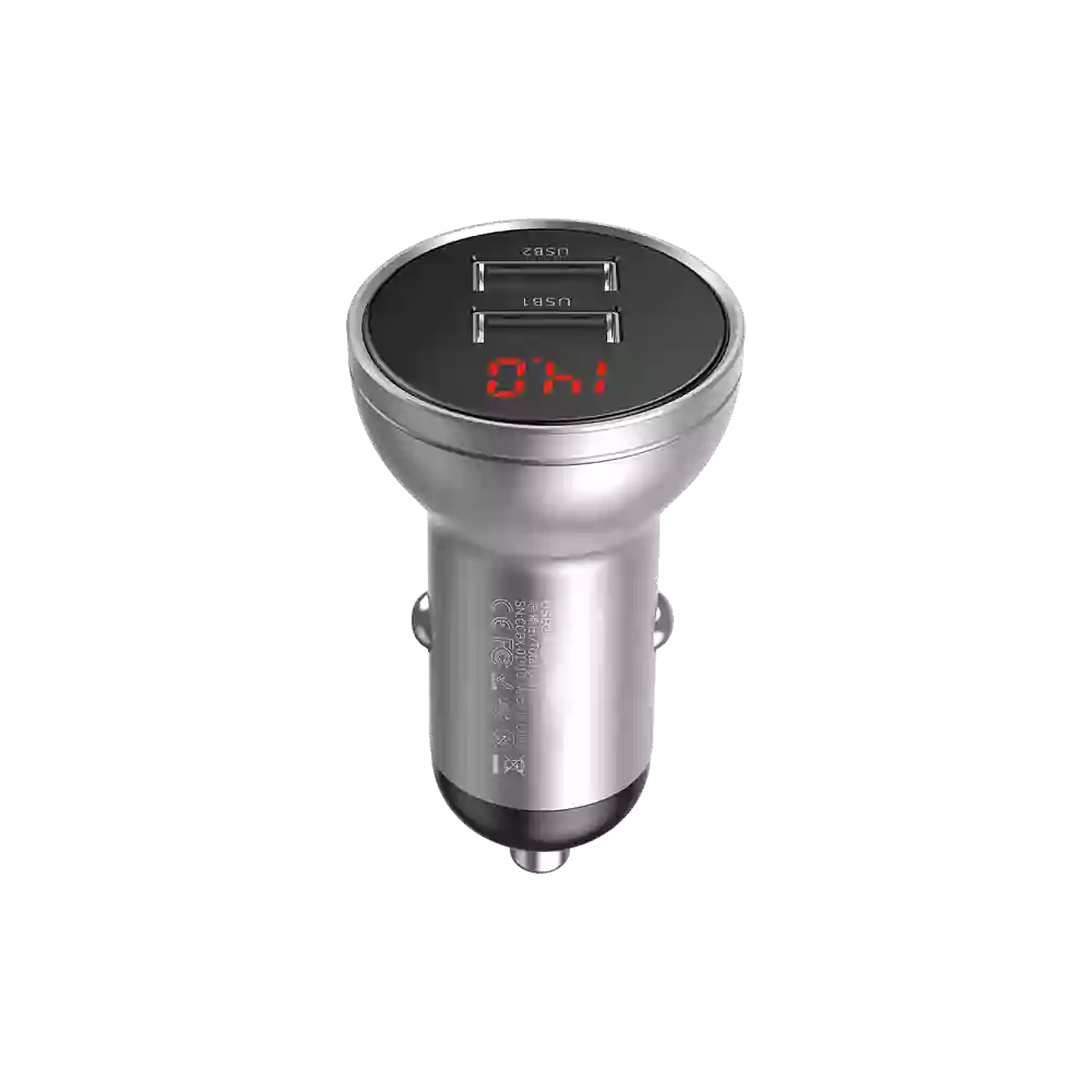 Baseus Digital Display Dual USB 4.8A Car Charger 24W Price In Bangladesh