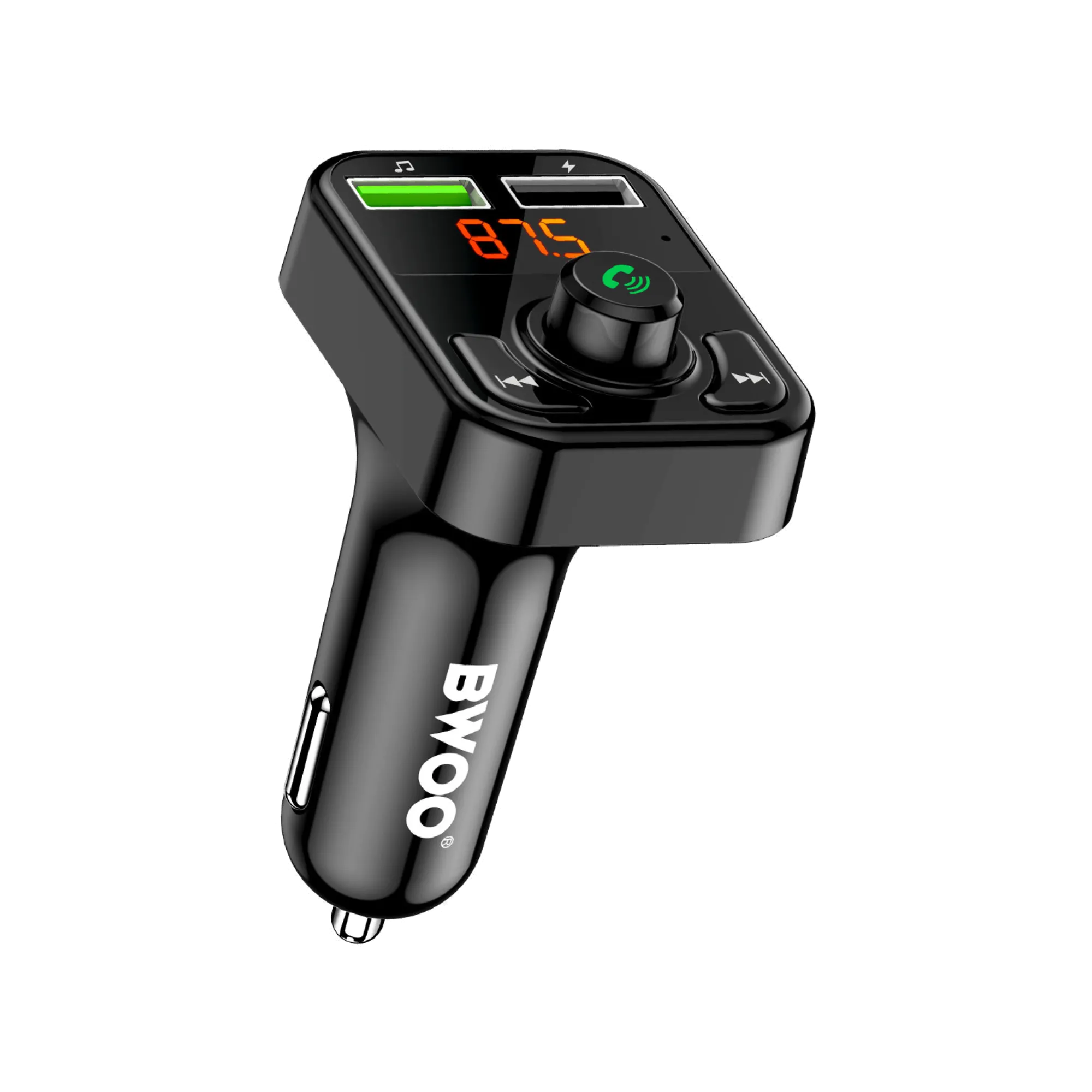 BWOO BO-CC102 BT V5.3 USB-A Car Charger dual ports FM Transmitter 3.1A output Price In Bangladesh