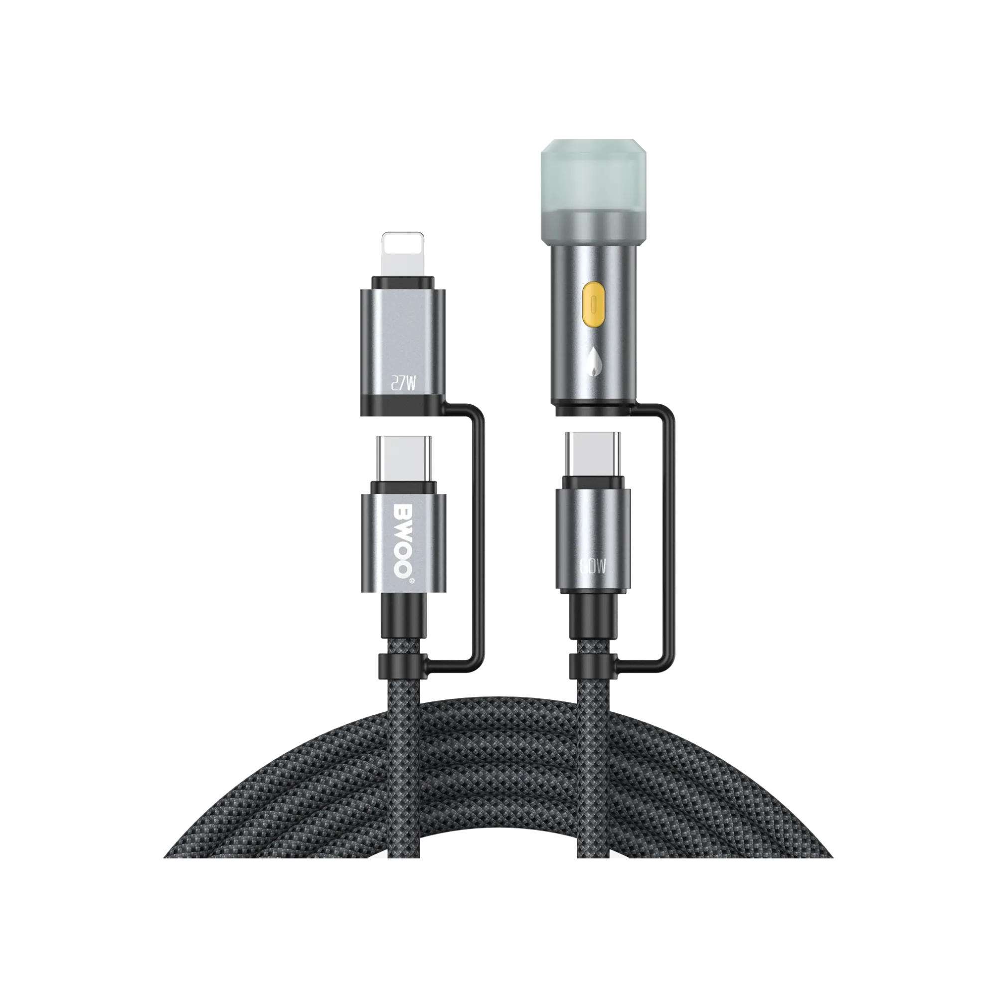 BWOO BO-X307 Multi Charging 4-in-1 Lightning Cable with Lighter