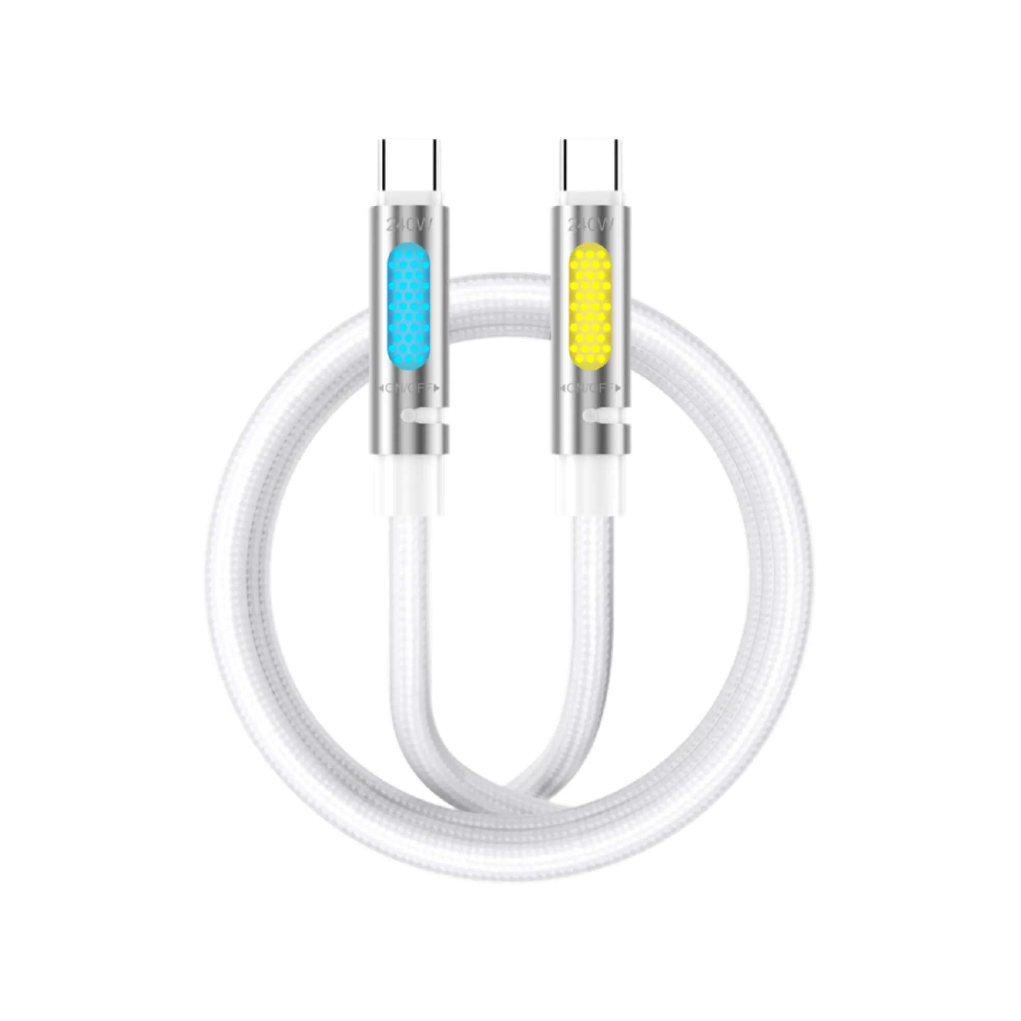 BWOO BO-X325C 240W 1.2M Type-C RGB Charging Cable Price In Bangladesh