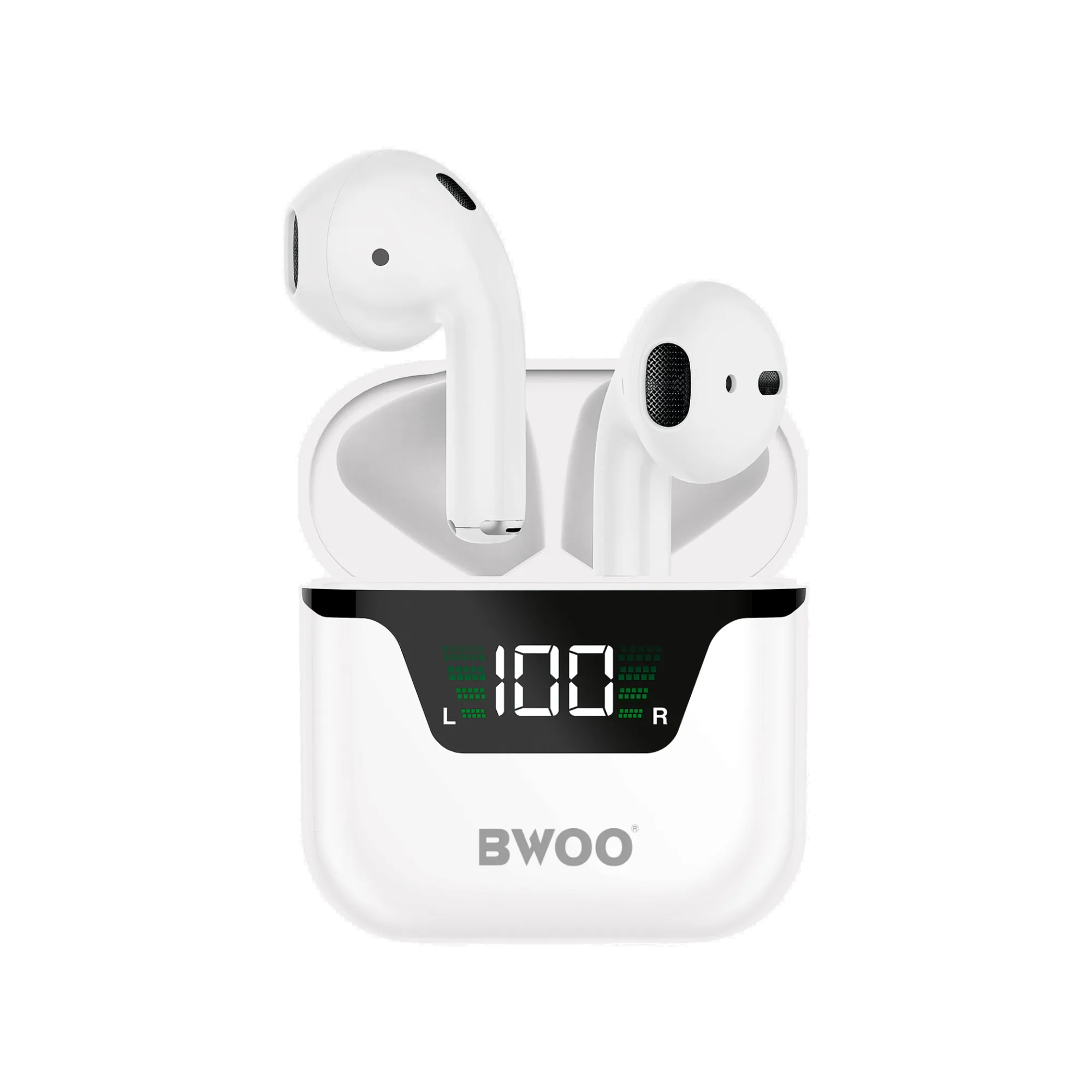 BWOO BW50 BT V5.1 Half-in-ear Wireless Earbuds with Digital Display