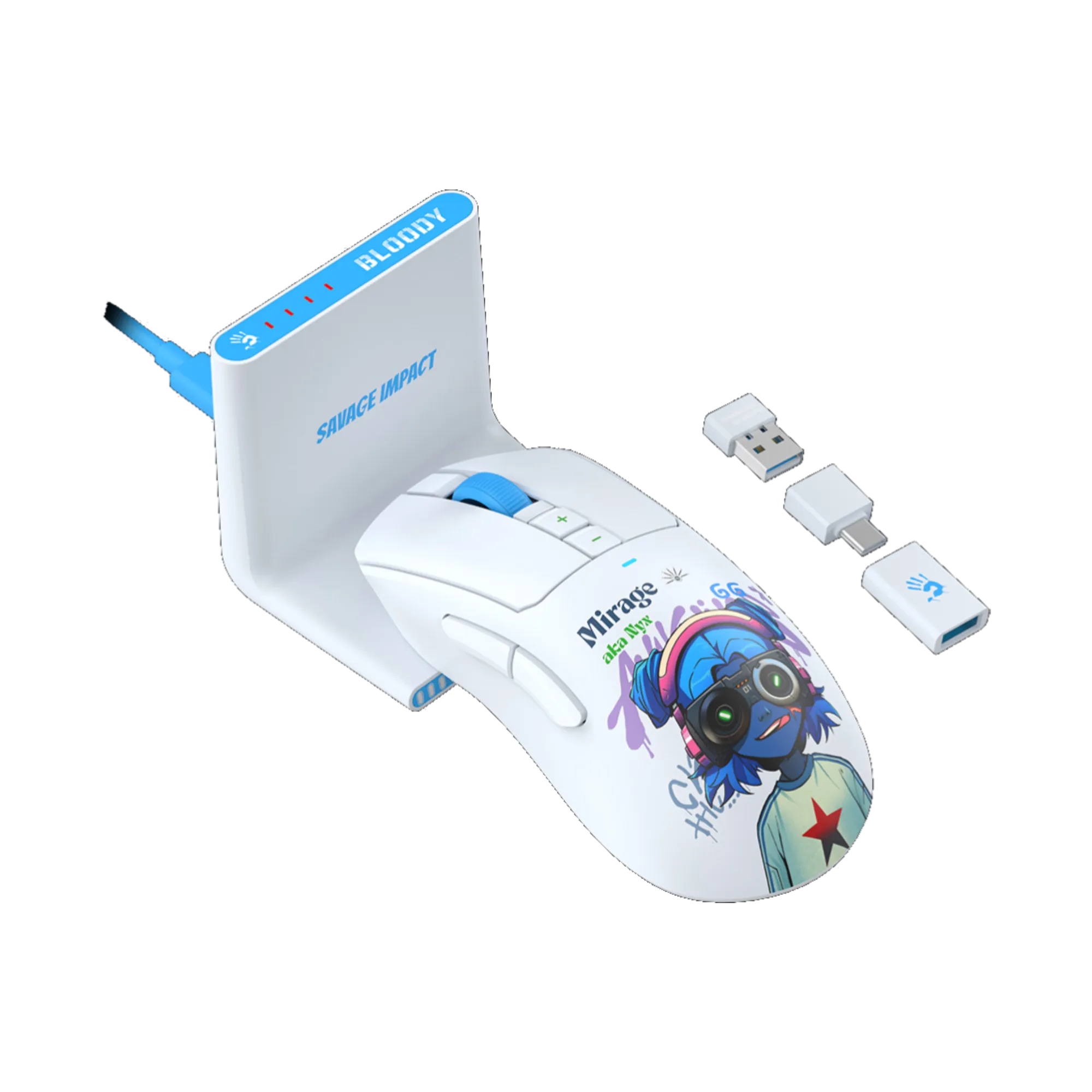 A4Tech Bloody R73 Ultra Duo Gaming Mouse With Dock