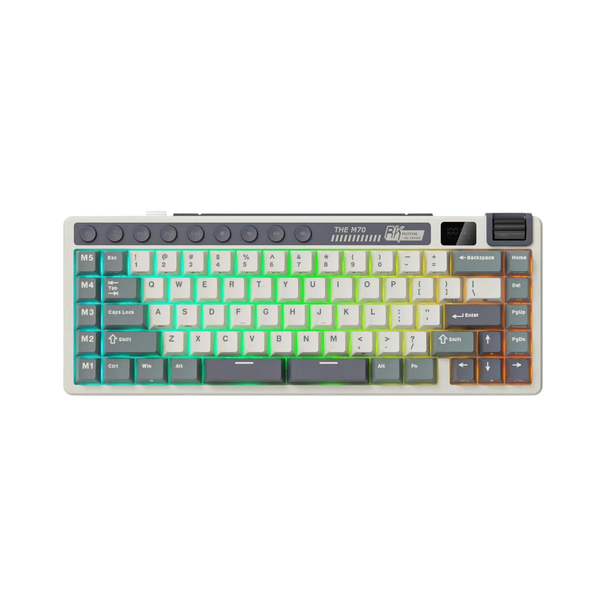 Royal Kludge RK M70 Tri Mode Mechanical Keyboard Beige | Cyan