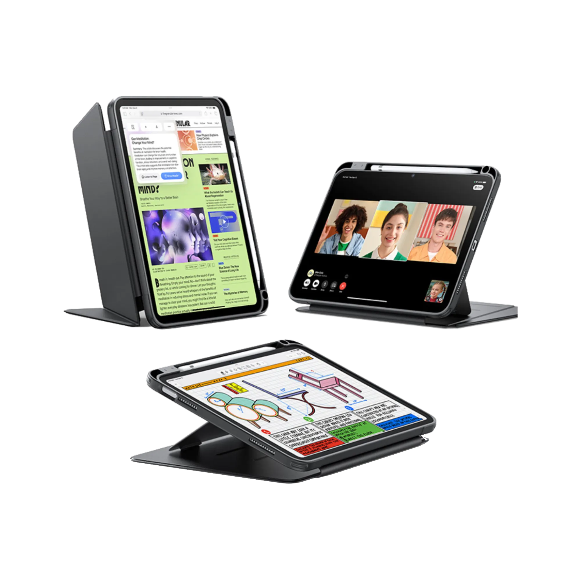 ESR Flip Hybrid Case with Pencil Holder for iPad iPad 10th Gen | Black