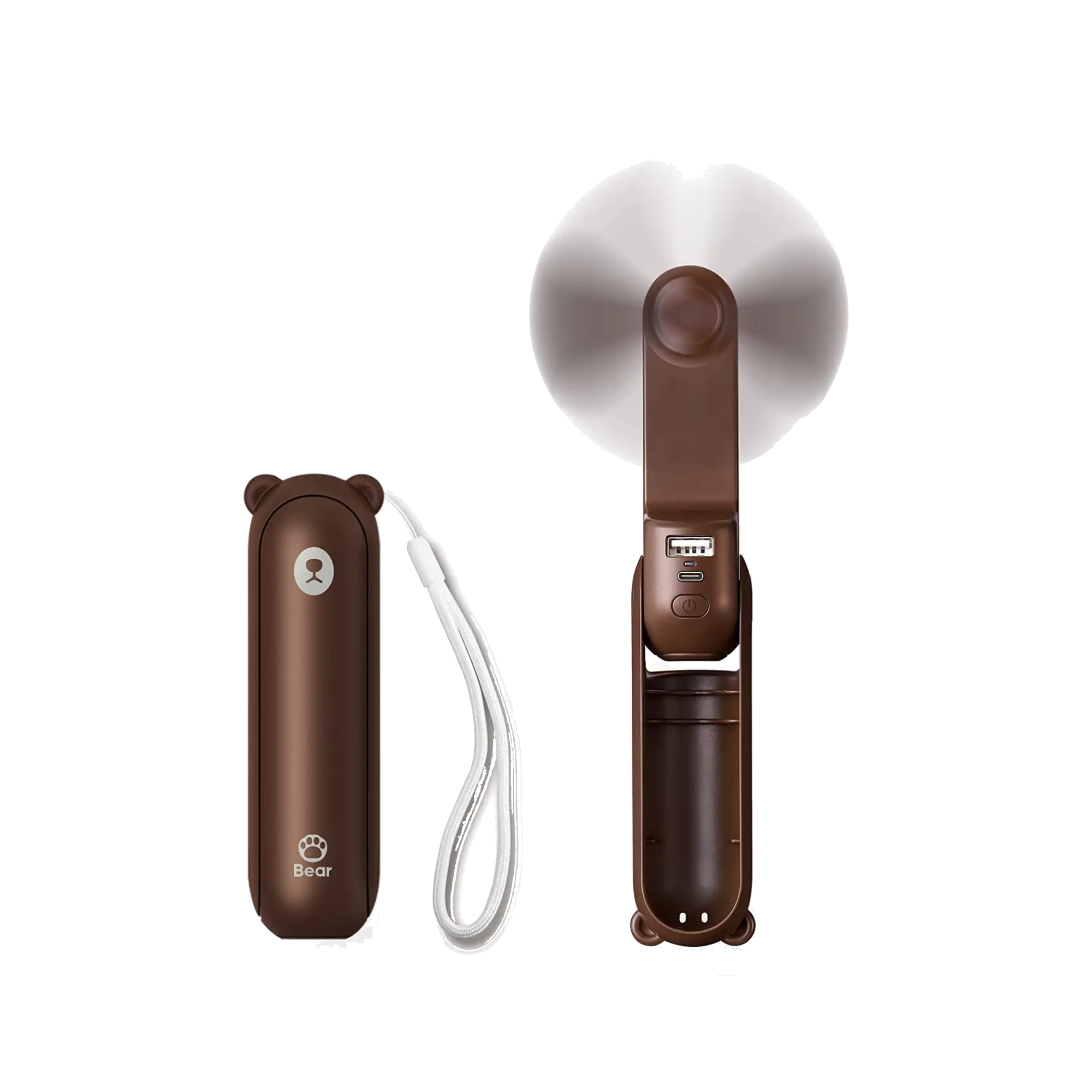 JISULIFE F8 2000mAh Mini Foldable Fan Brown