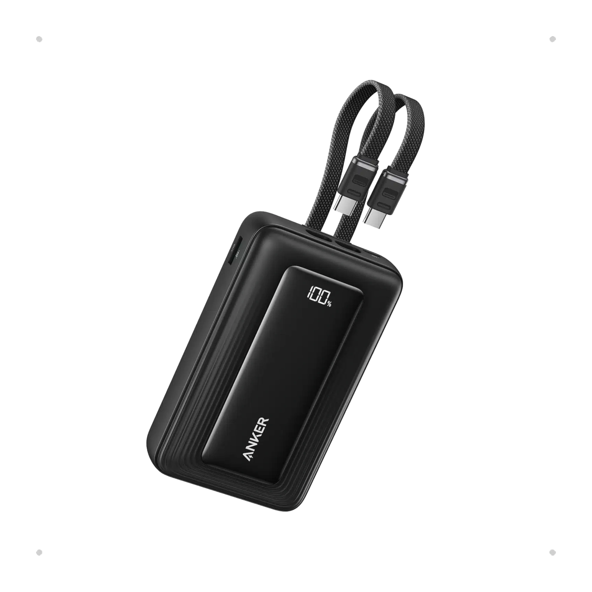 Anker Zolo 20000mAh 45W Power Bank with Built-in Dual USB-C Cables Black