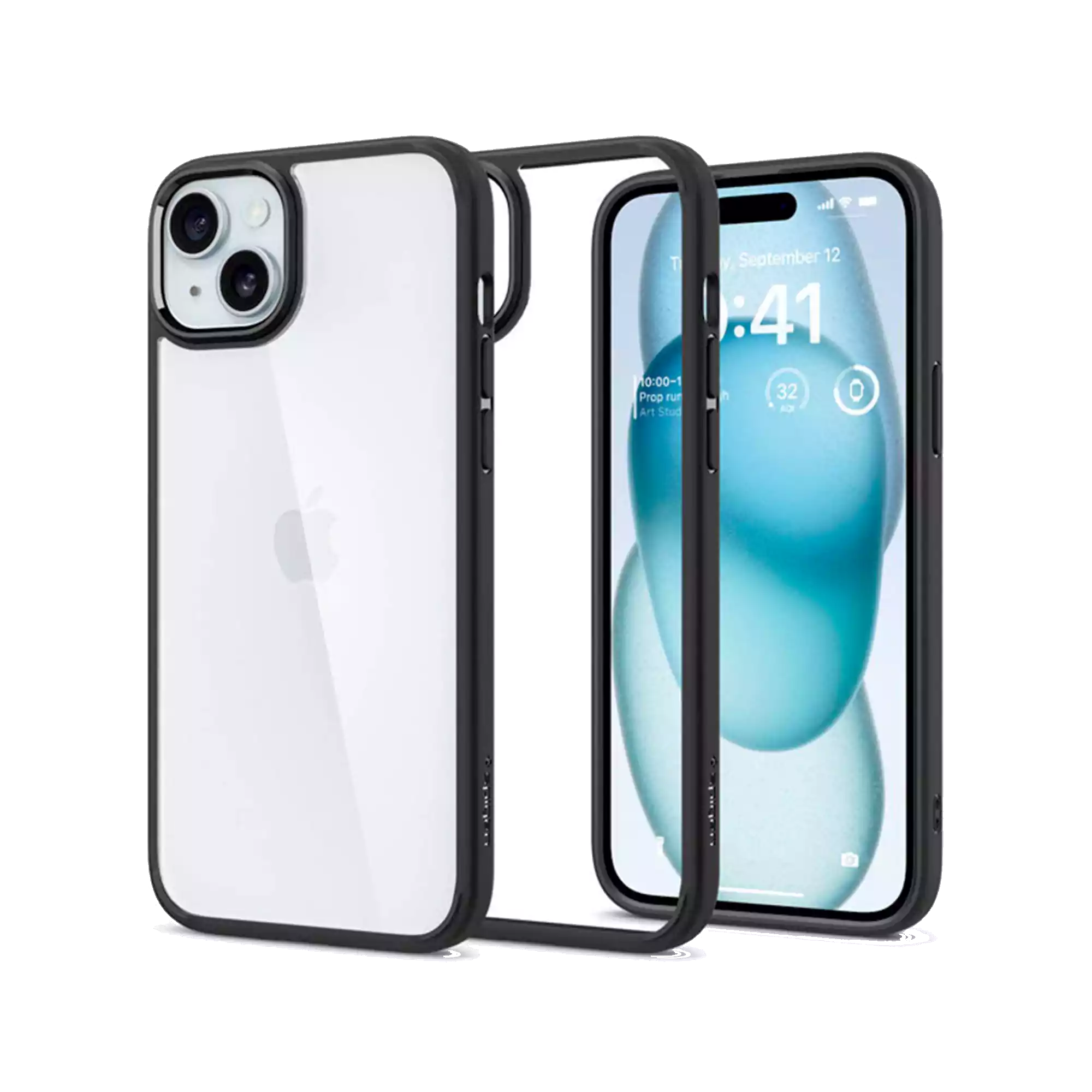 Crystal Hybrid Case for iPhone 15 Matte Black