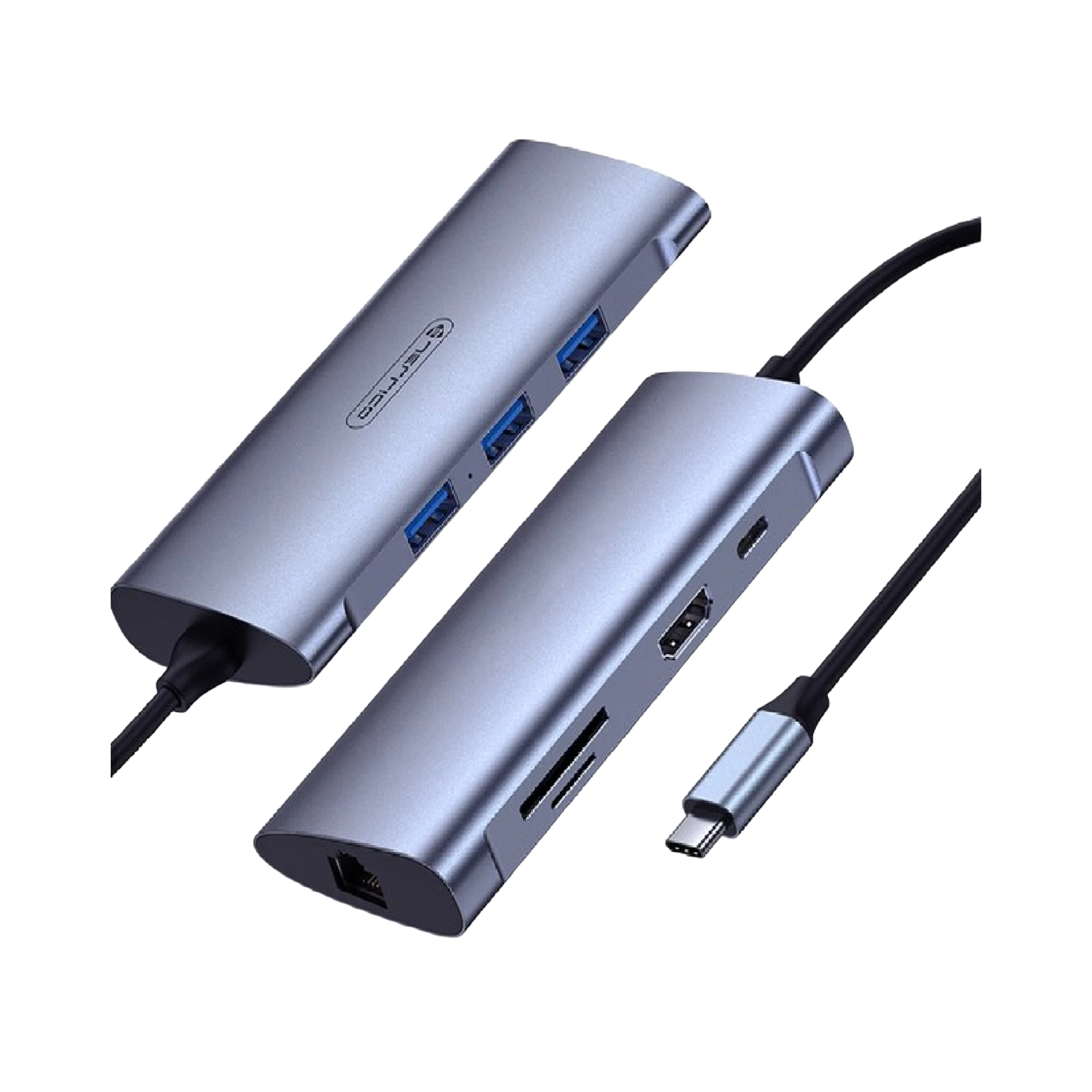 Jellico 8-in-1 USB-C Hub Docking Station with Card Reader 