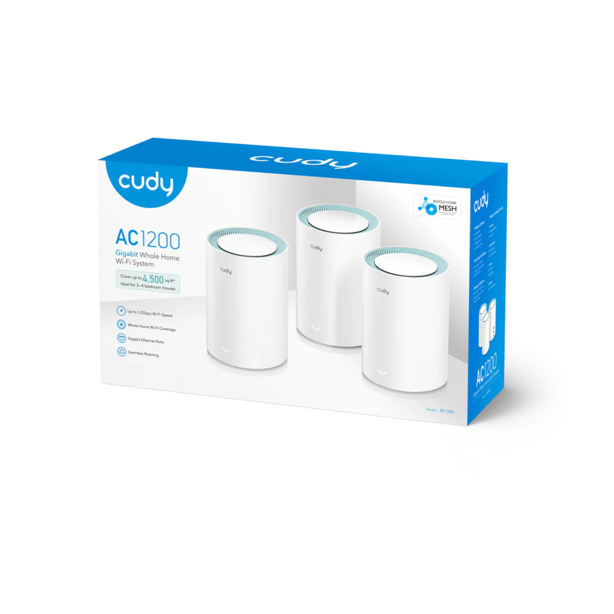 Cudy M1300 AC1200 Dual Band Gigabit Wi-Fi Mesh Router (3-Pack)