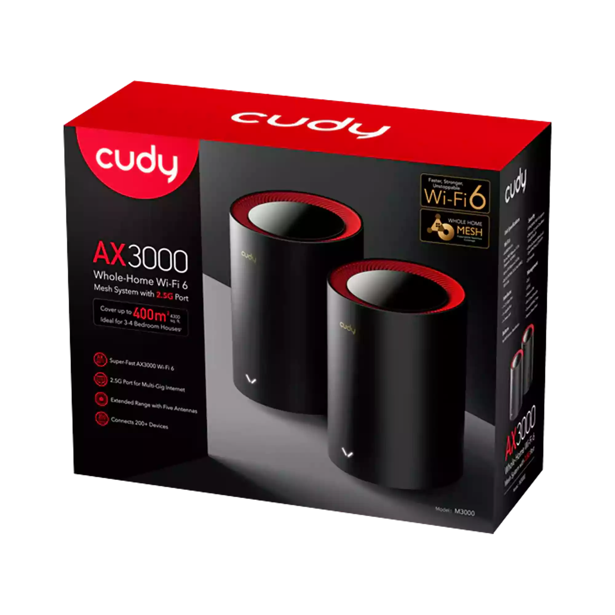 Cudy M3000 AX3000 Dual Band Wi-Fi Mesh Router (2 Pack)