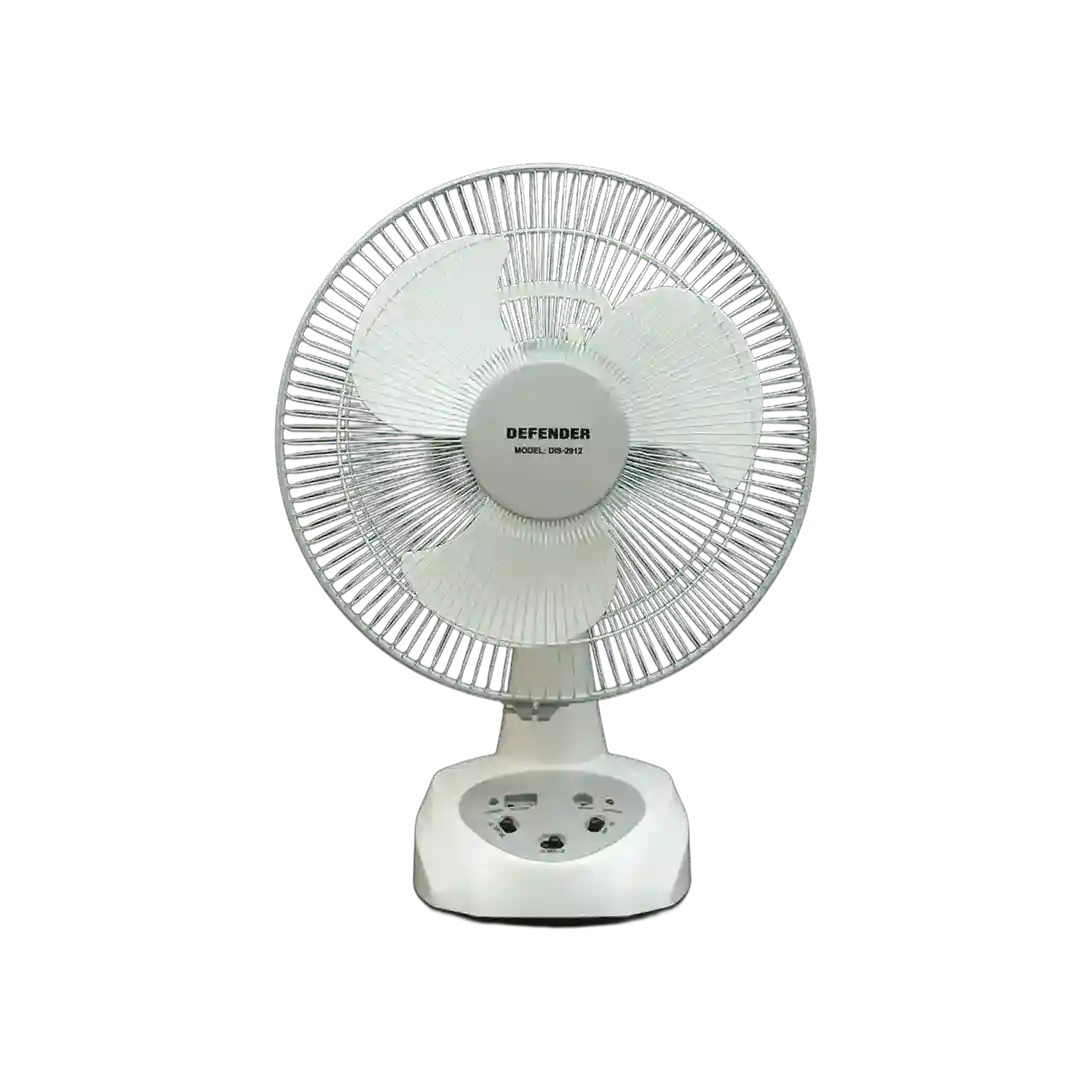 Defender DIS-2912 12" Rechargeable Table Fan 