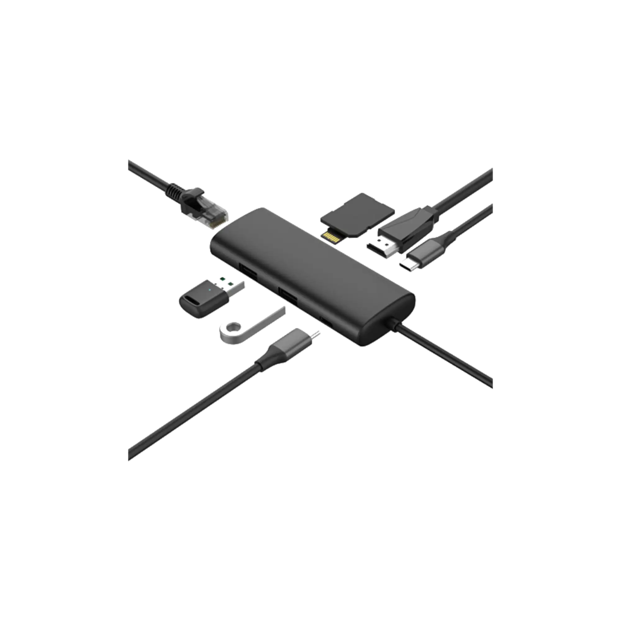 Huntkey D08 8-in-1 USB-C Multifunction Docking Station