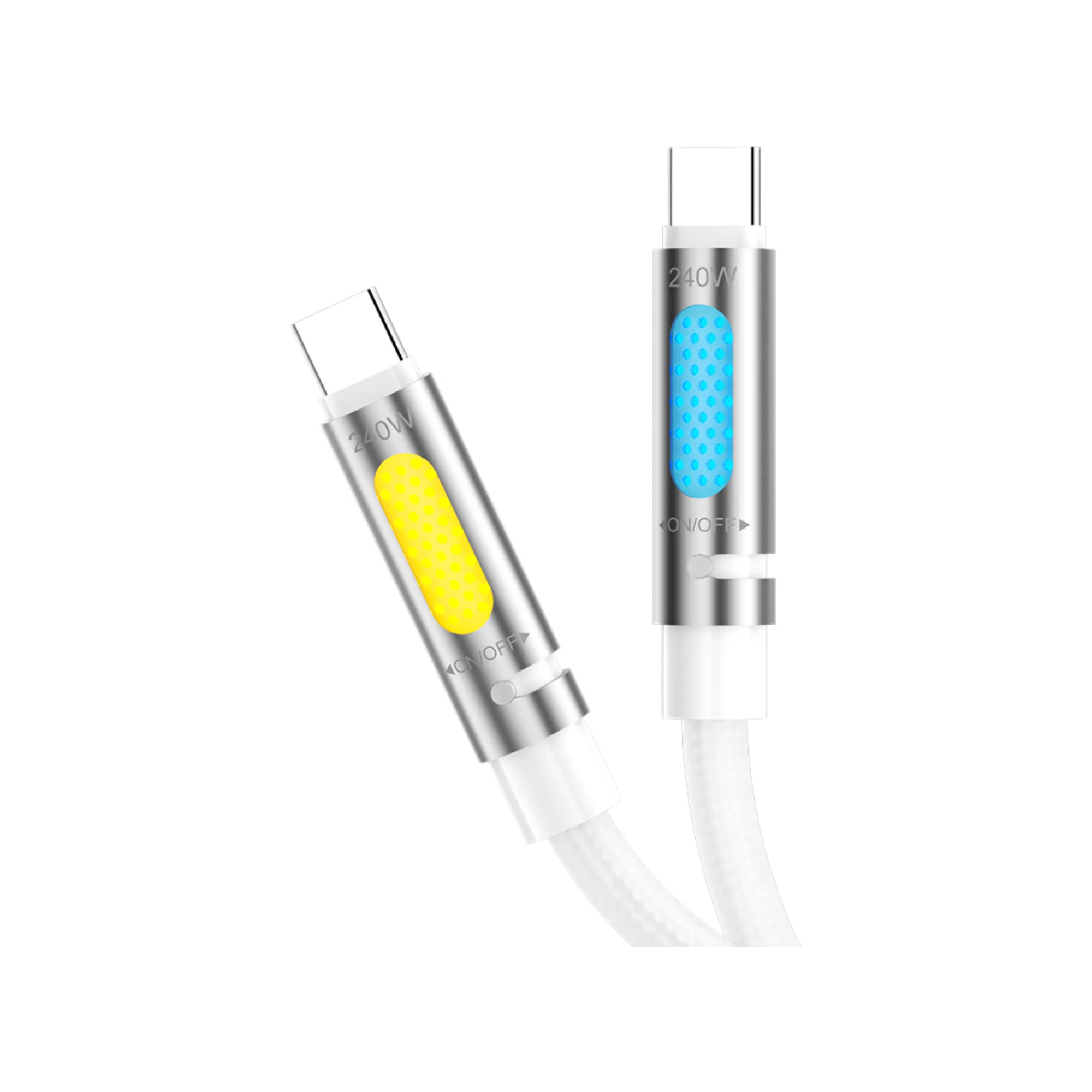 BWOO BO-X325C 240W 1.2M Type-C RGB Charging Cable