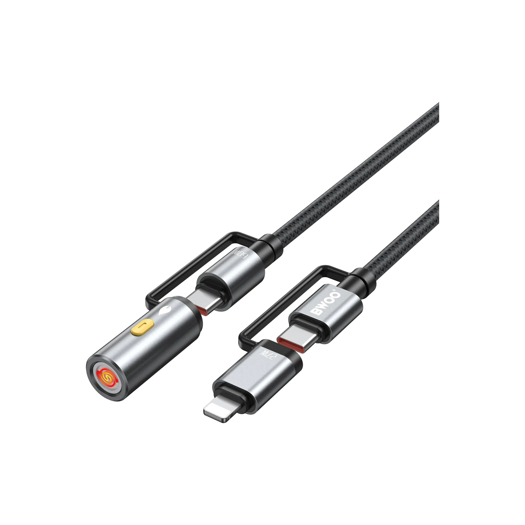 BWOO BO-X307 Multi Charging 4-in-1 Lightning Cable with Lighter
