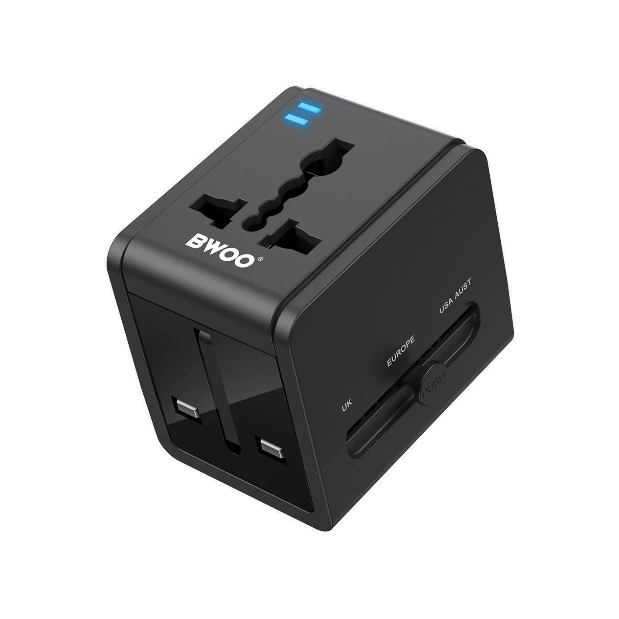 BWOO BO-UC06 Travel Adapter 15W 2 in 1 with Type-C + USB-A for (EU UK AUS US)