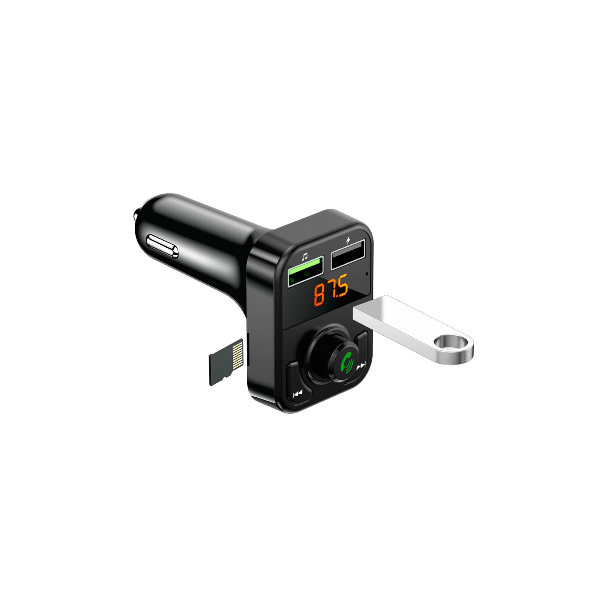 BWOO BO-CC102 BT V5.3 USB-A Car Charger dual ports FM Transmitter 3.1A output