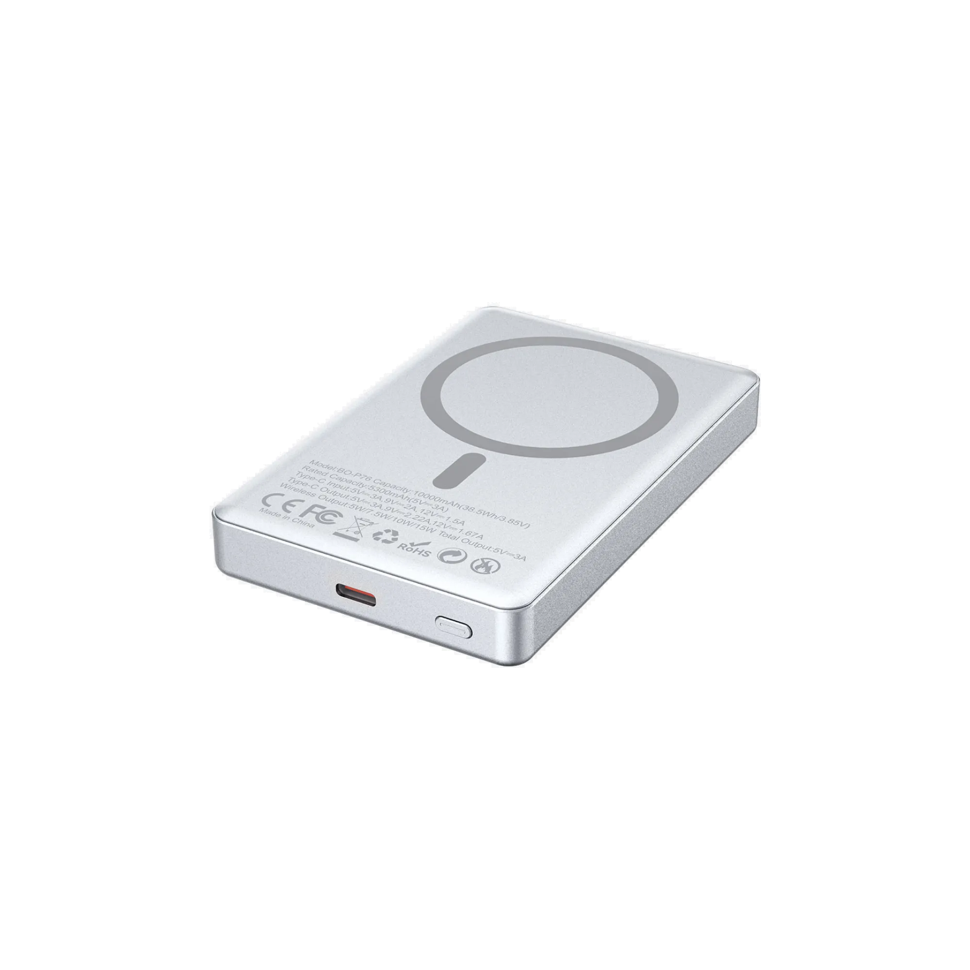 BWOO BO-P76 10000mAh Ultra Slim Magnetic Power Bank Fast Charging