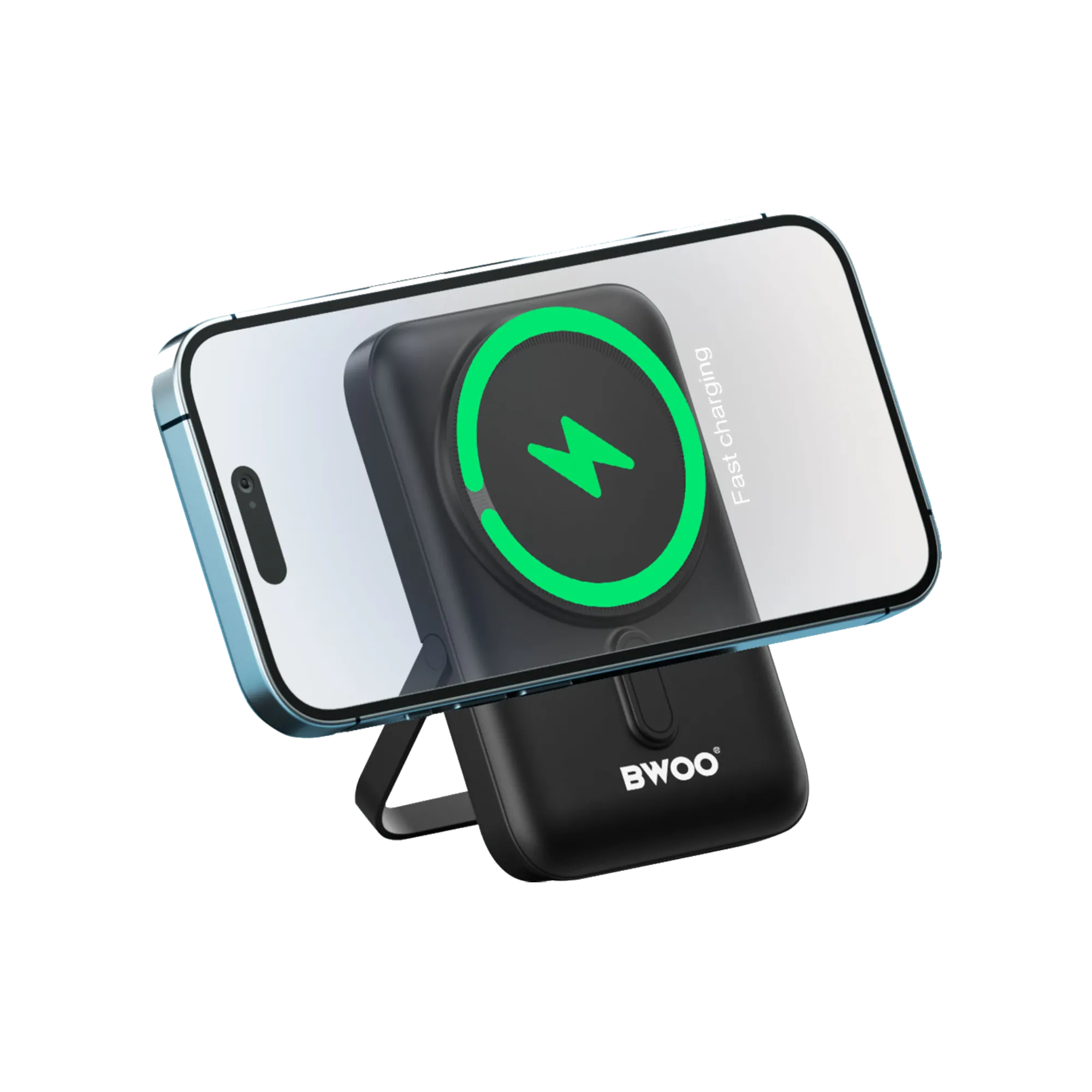 BWOO BO-P33 10000mAh Magnetic Wireless Power Bank with Foldable Holder