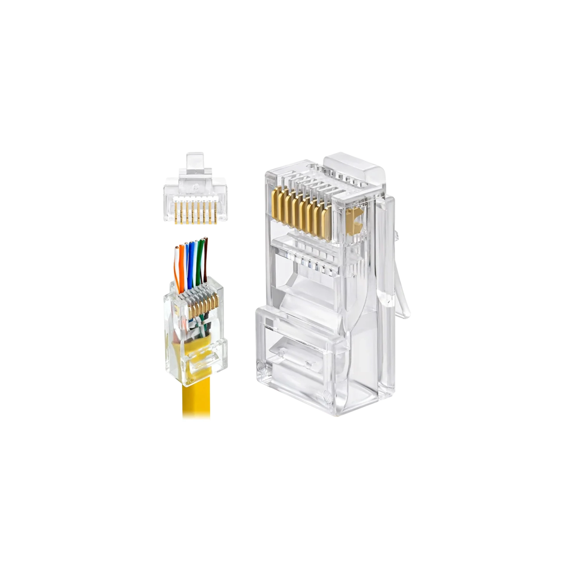 Safenet CAT-6 Unshielded 8P8C RJ45 Transparent Connector (Passthrough) 