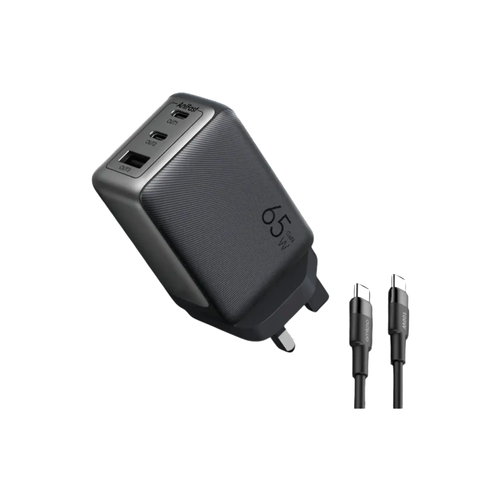 Oraimo HyperGaN 65W Wall Charger with 100W CC Cable (OCW-7652E+116CC) 