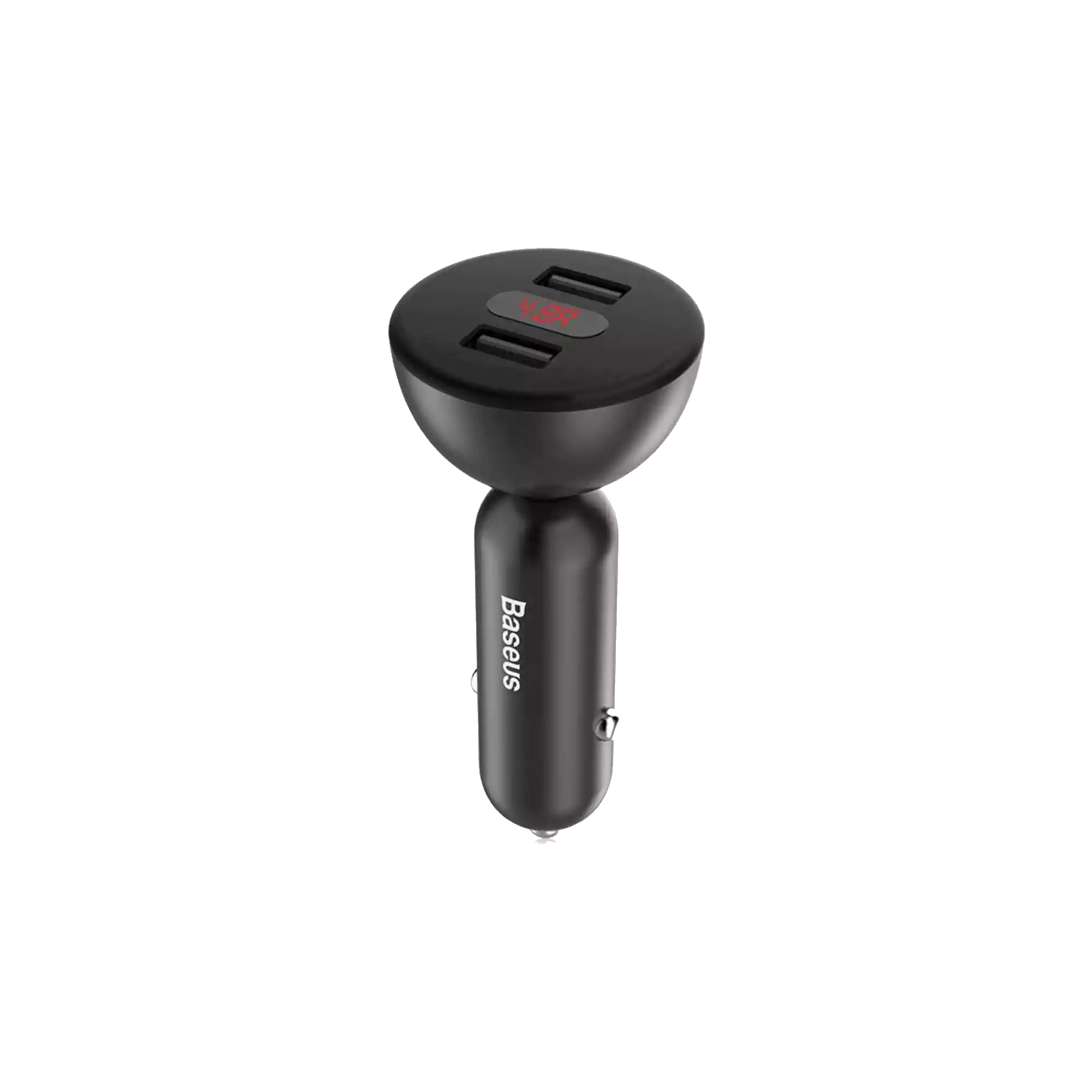 Baseus Shake-head Fast Car Charger Digital Display Dual USB 